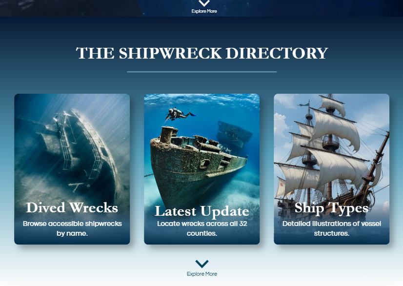 UI/UX Shipwreck Directory